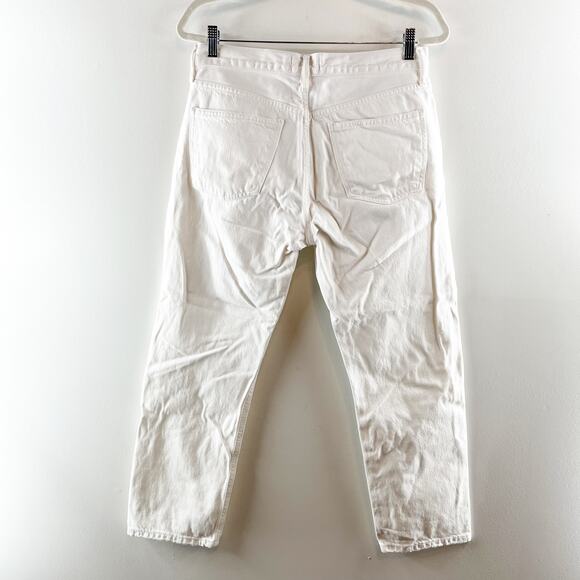 Agolde Parker High Rise Button Fly Crop Straight Leg Jeans White 27 / 4 - Picture 8 of 10